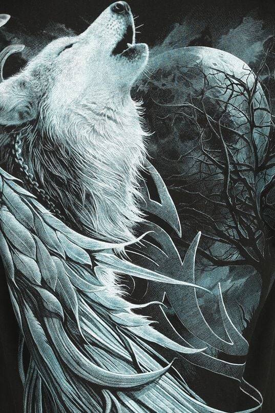 EMP "Wolf Spirit" T-Shirt Schwarz Von Spiral