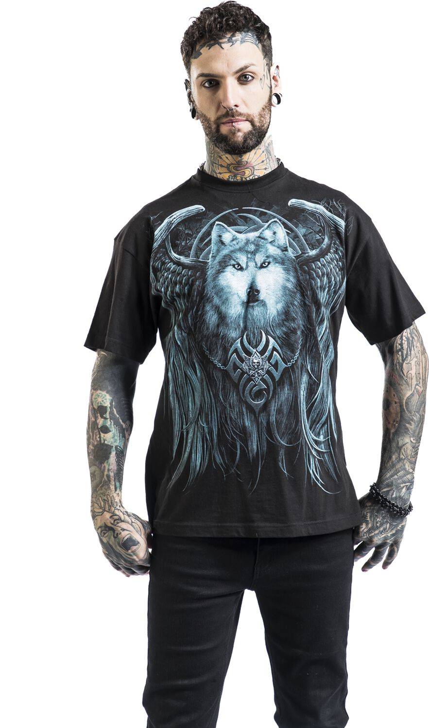 EMP "Wolf Spirit" T-Shirt Schwarz Von Spiral