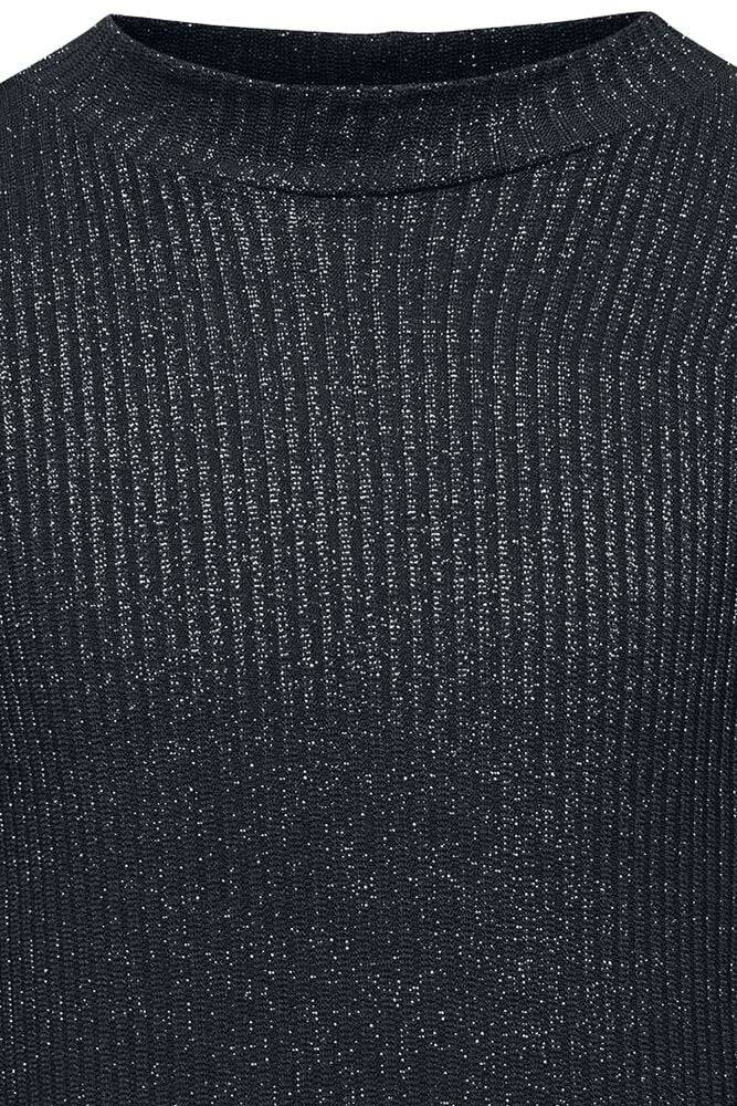 EMP "Eva LS Highneck Shine Top" Langarmshirt Schwarz Von Kids ONLY