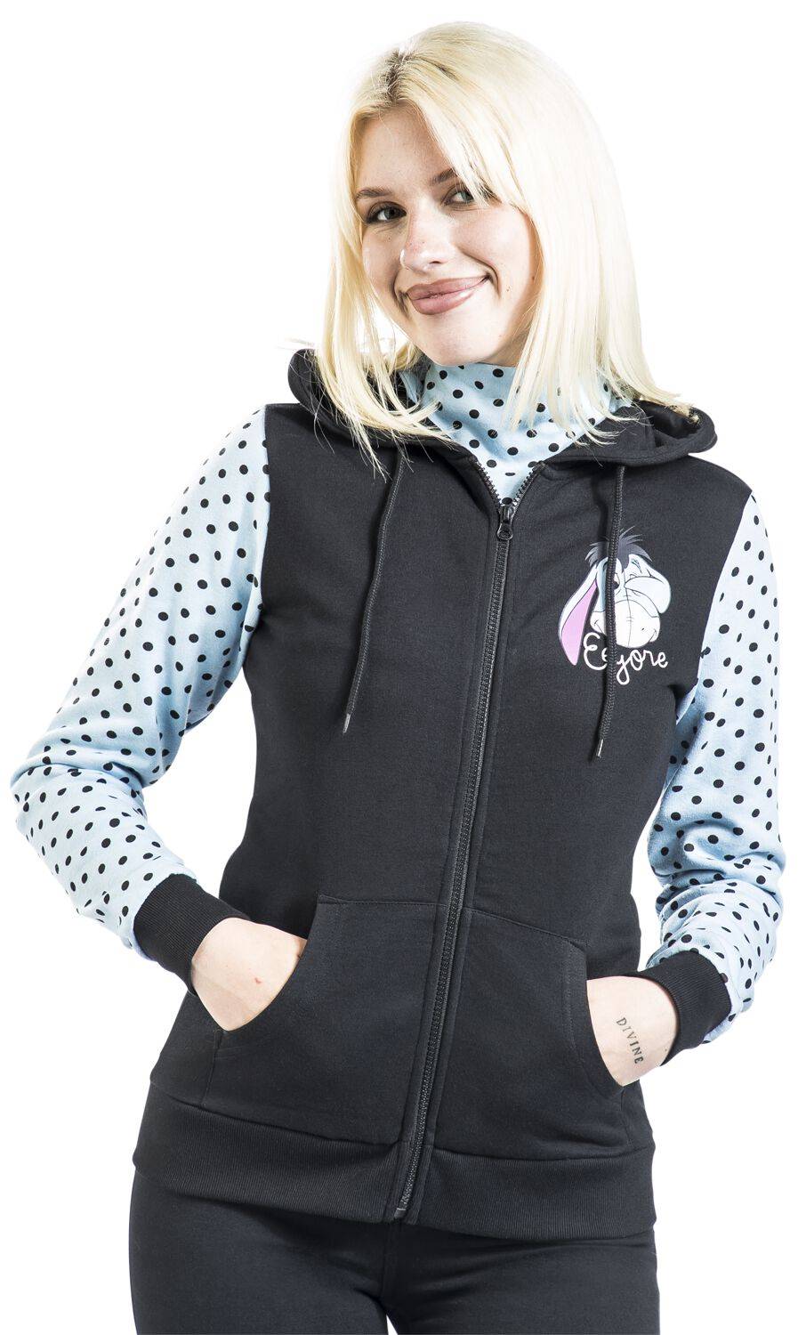 EMP "Eyeore" Kapuzenjacke Schwarz/blau Von Winnie The Pooh