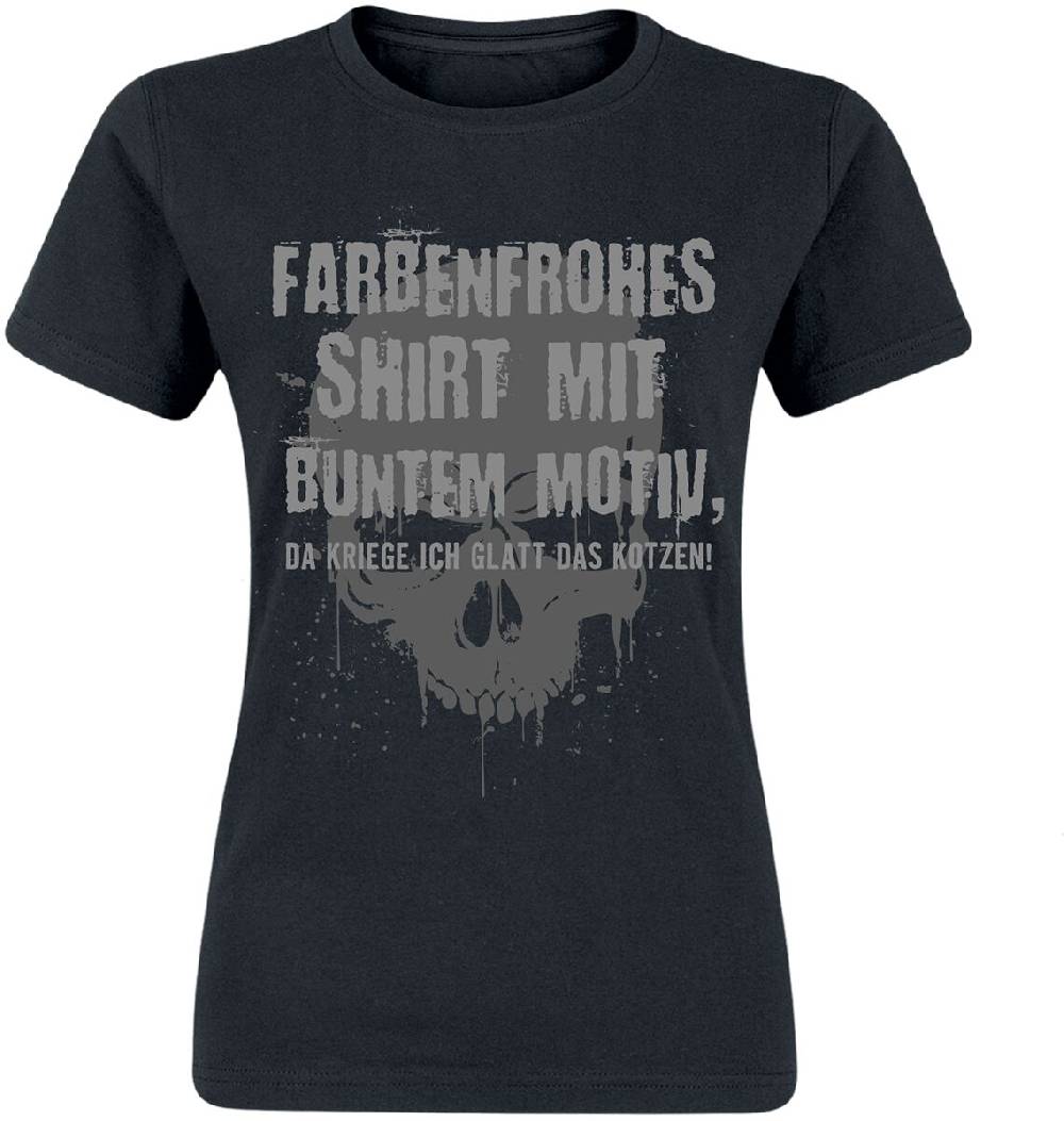 EMP "Farbenfrohes Shirt mit buntem Motiv" T-Shirt schwarz von Sprüche