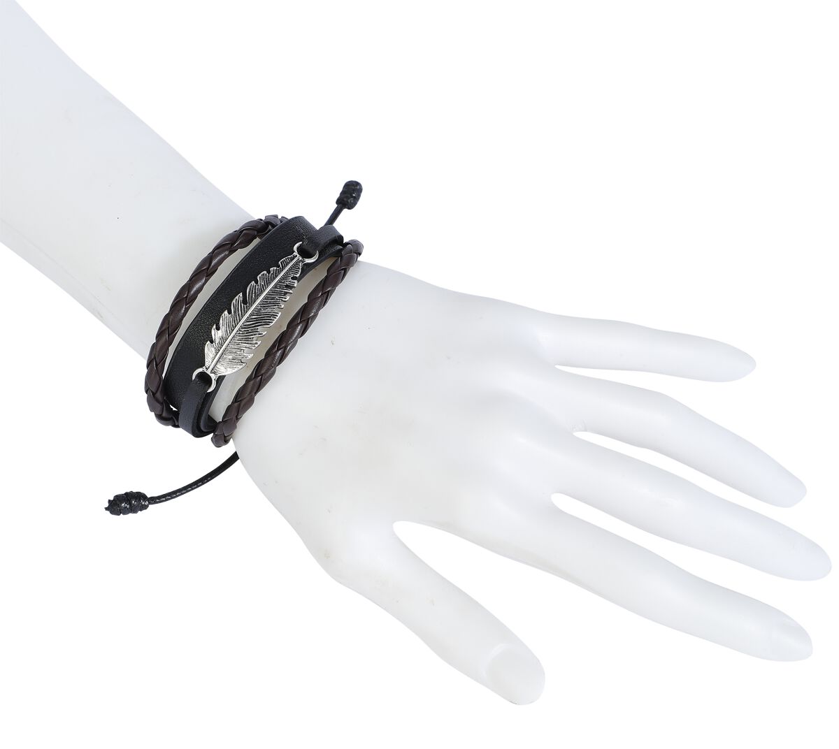 EMP "Feather" Kunstlederarmband Braun/schwarz Von RED By EMP