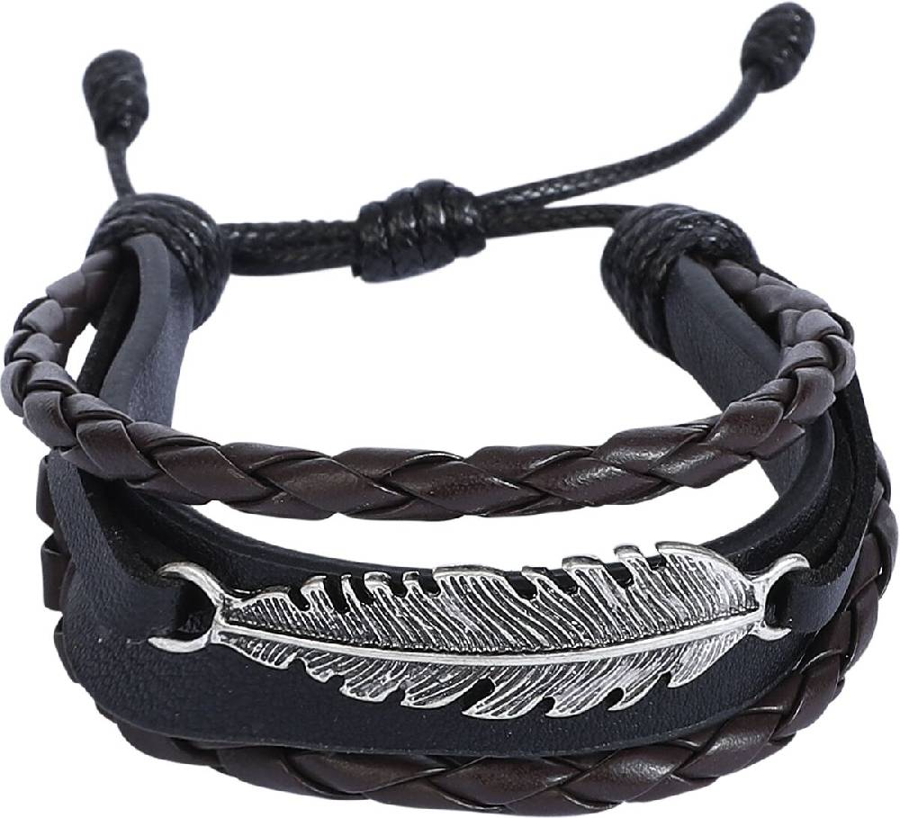 EMP "Feather" Kunstlederarmband braun/schwarz von RED by EMP
