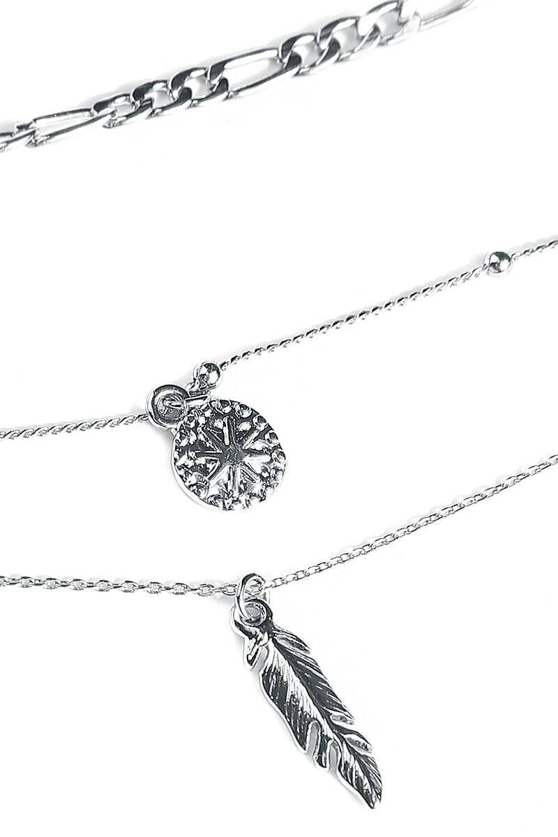 EMP "Feather Necklace" Halskette Silberfarben Von RED By EMP