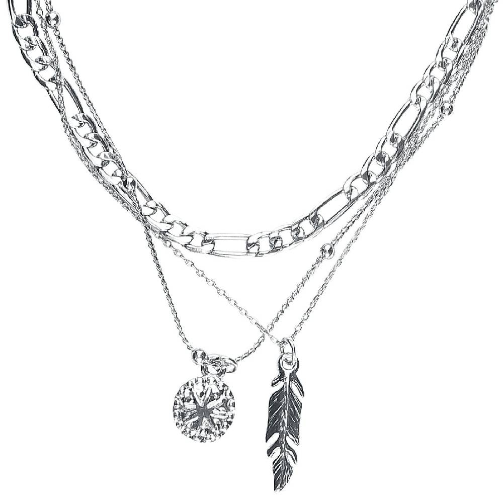 EMP "Feather Necklace" Halskette silberfarben von RED by EMP