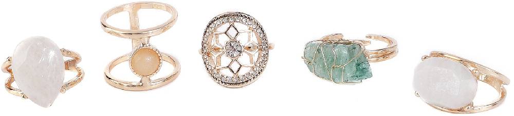 EMP "Filigree Stone Ring Set" Ring goldfarben von Full Volume by EMP