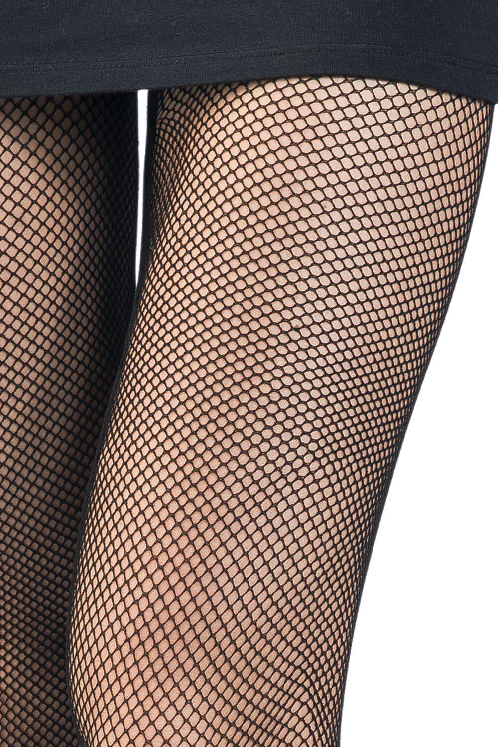 EMP "Fishnet Crotchless Tights Black" Strumpfhose Schwarz Von Pamela Mann