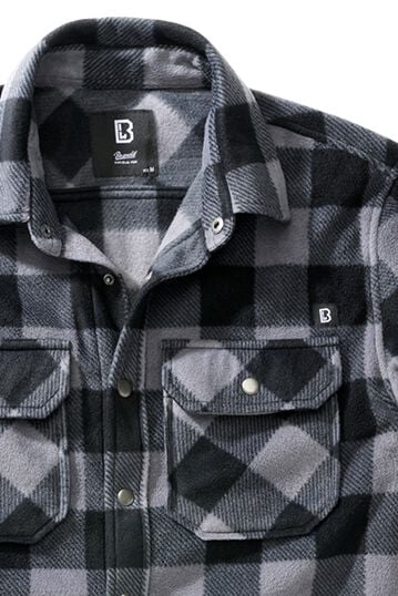 EMP "Fleece Shirt Jeff" Langarmhemd Schwarz/grau Von Brandit