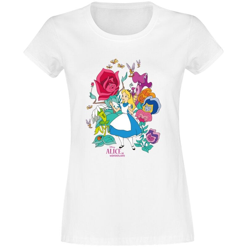 EMP "Floral Forest" T-Shirt weiß von Alice im Wunderland