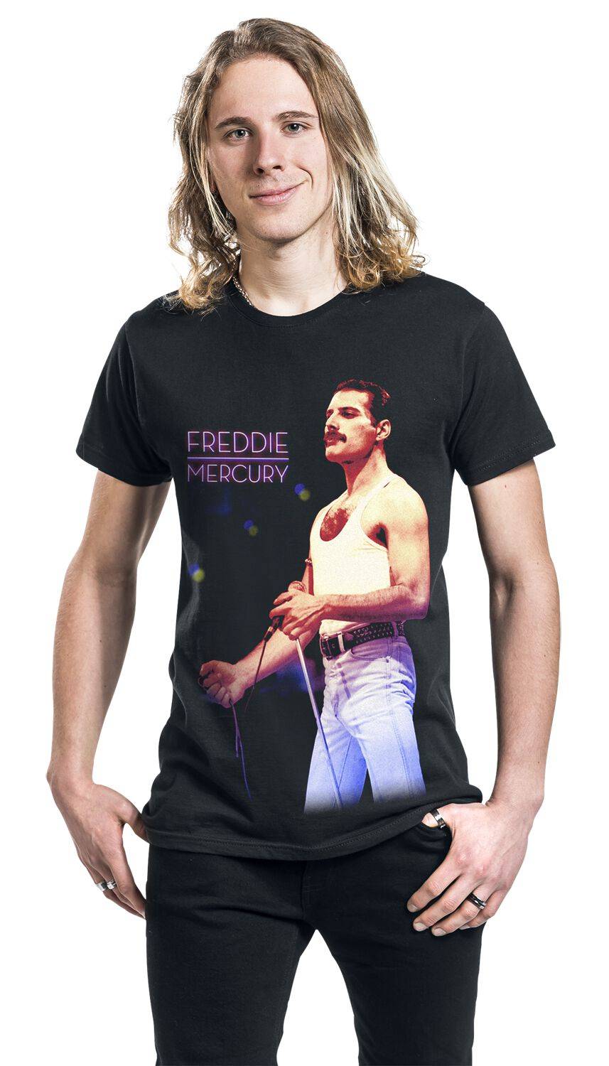 EMP "Freddie Mercury - Mic Photo" T-Shirt Schwarz Von Queen