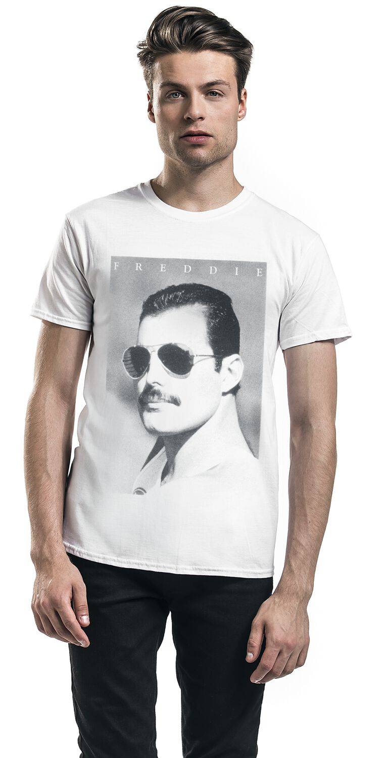 EMP "Freddie Mercury - Sunglasses" T-Shirt Weiß Von Queen