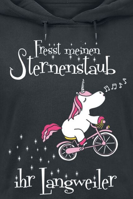 EMP "Fresst Meinen Sternenstaub Ihr Langweiler" Kapuzenpullover Schwarz Von Einhorn
