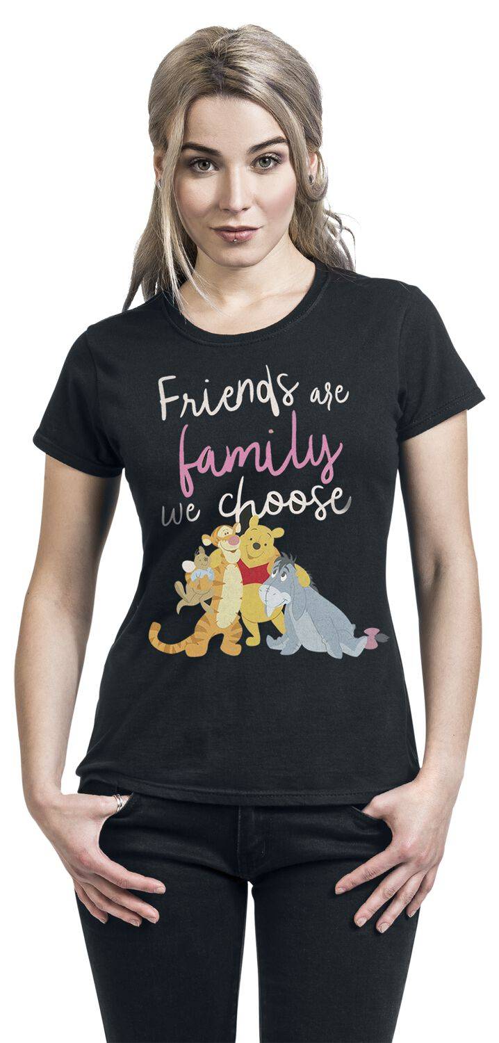 EMP "Friends Are The Family We Choose" T-Shirt Schwarz Von Winnie The Pooh