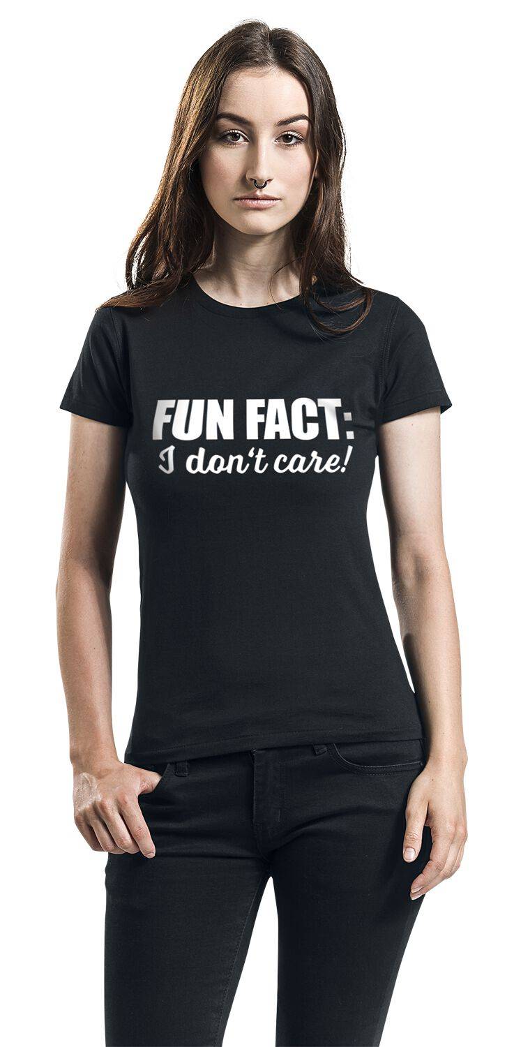 EMP "Fun Fact: I Don't Care!" T-Shirt Schwarz Von Sprüche