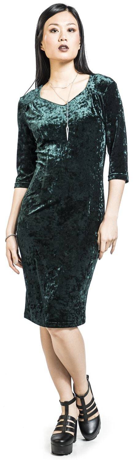 EMP "Gabby Wiggle Dress" Mittellanges Kleid Grün Von Timeless London