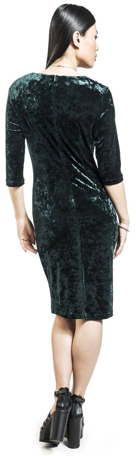 EMP "Gabby Wiggle Dress" Mittellanges Kleid Grün Von Timeless London