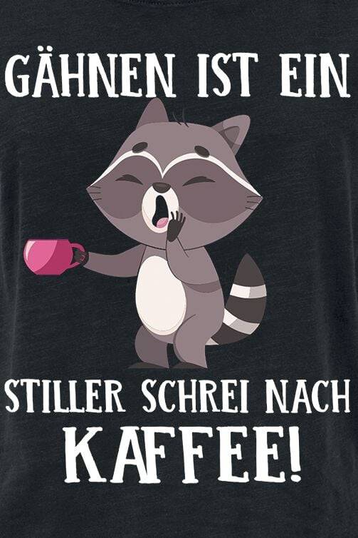 EMP "Gähnen Ist Ein Stiller Schrei Nach Kaffee!" T-Shirt Schwarz Von Tierisch