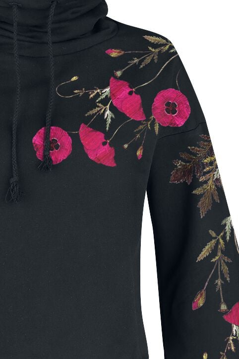 EMP "Gallow Poppy" Kapuzenpullover Schwarz Von Outer Vision