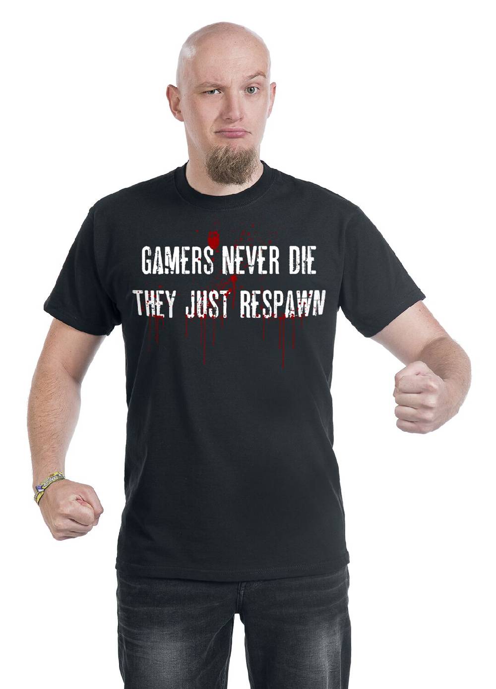 EMP "Gamers Never Die" T-Shirt Schwarz Von Gaming-Sprüche