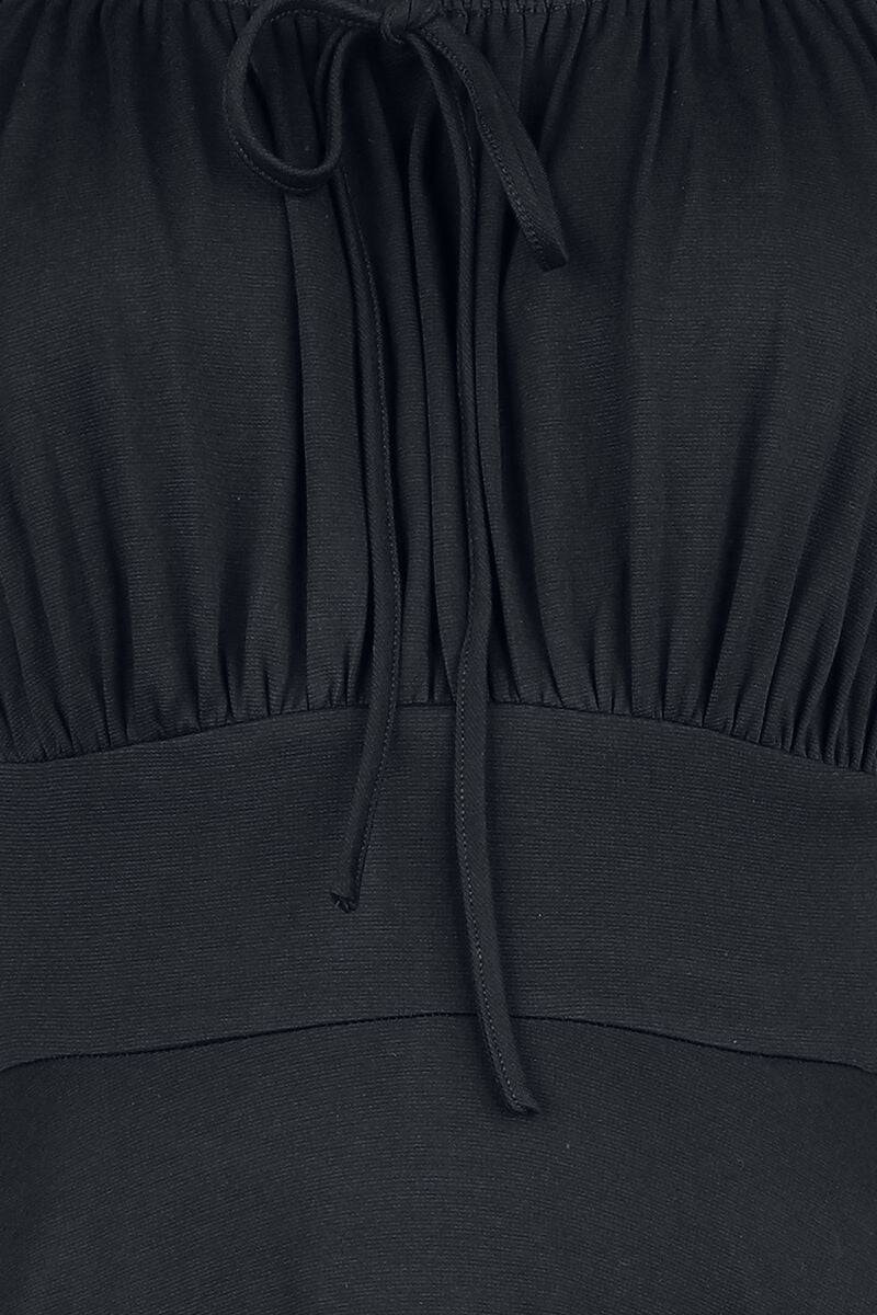 EMP "Gathered Neckline Flare Dress" Mittellanges Kleid Schwarz Von Voodoo Vixen