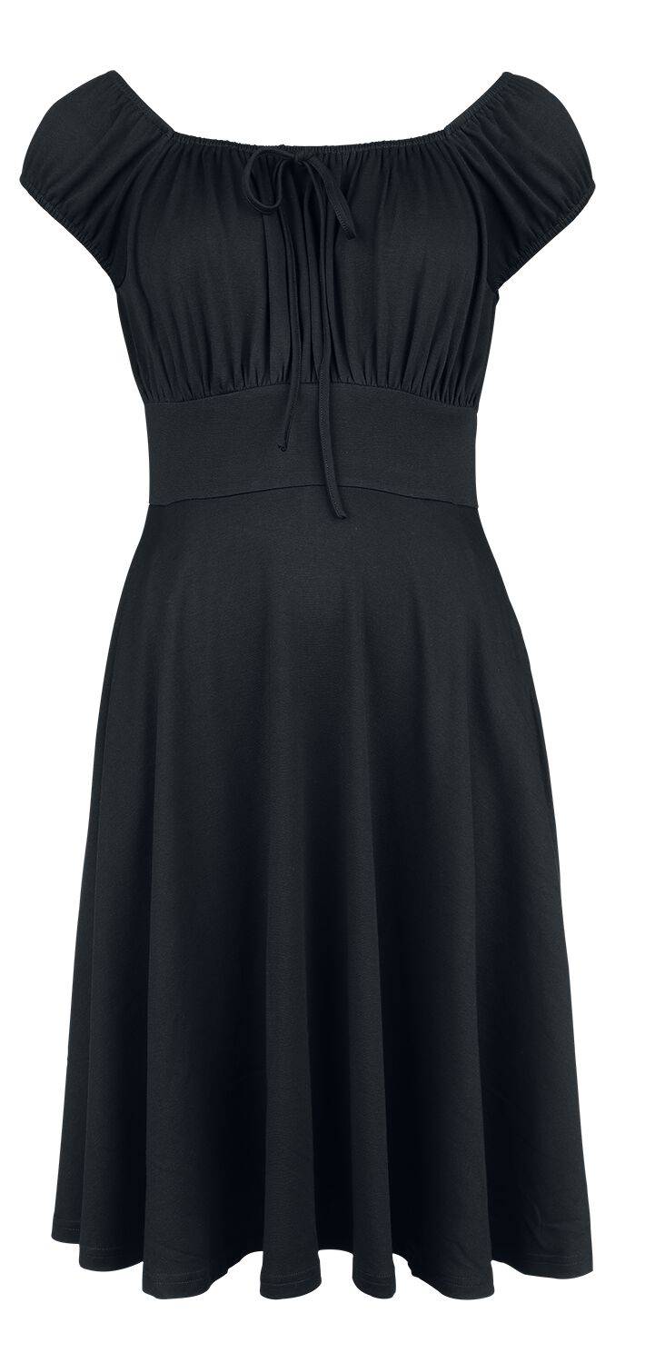 EMP "Gathered Neckline Flare Dress" Mittellanges Kleid schwarz von Voodoo Vixen