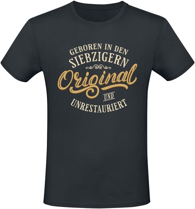 EMP "Geboren in den Siebzigern - original und unrestauriert" T-Shirt schwarz von Sprüche