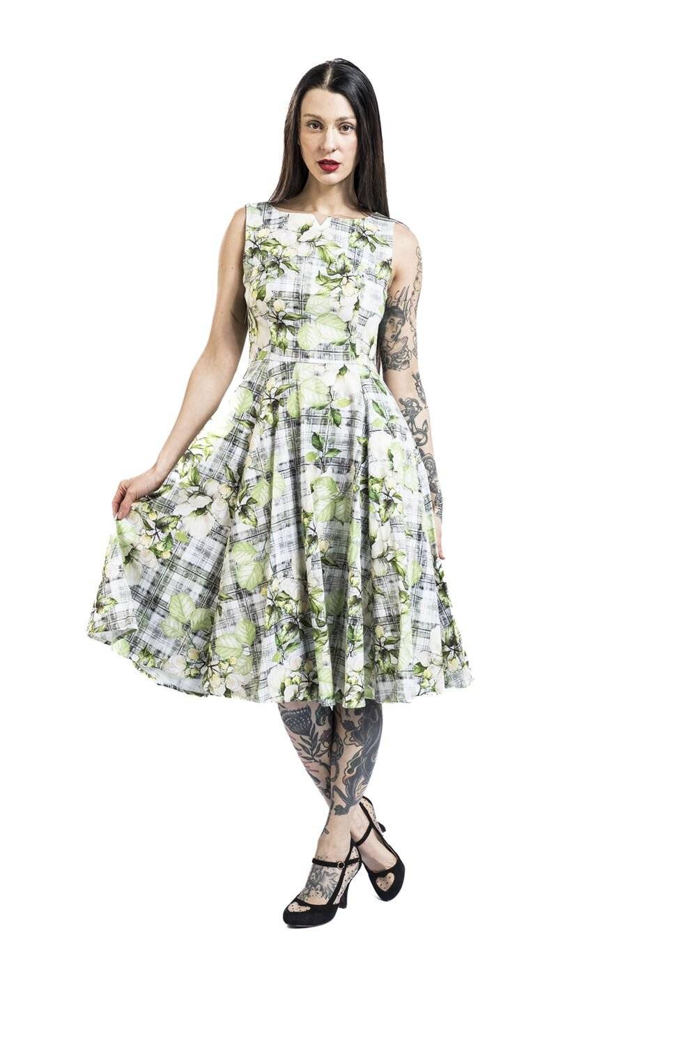 EMP "Geraldine Swing Dress" Mittellanges Kleid Braun/grün Von H&R London