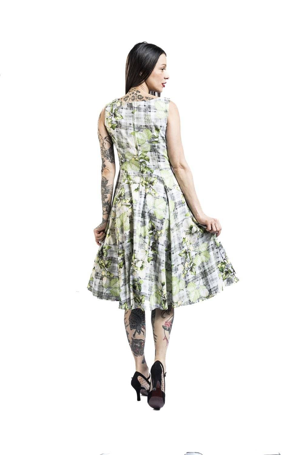 EMP "Geraldine Swing Dress" Mittellanges Kleid Braun/grün Von H&R London