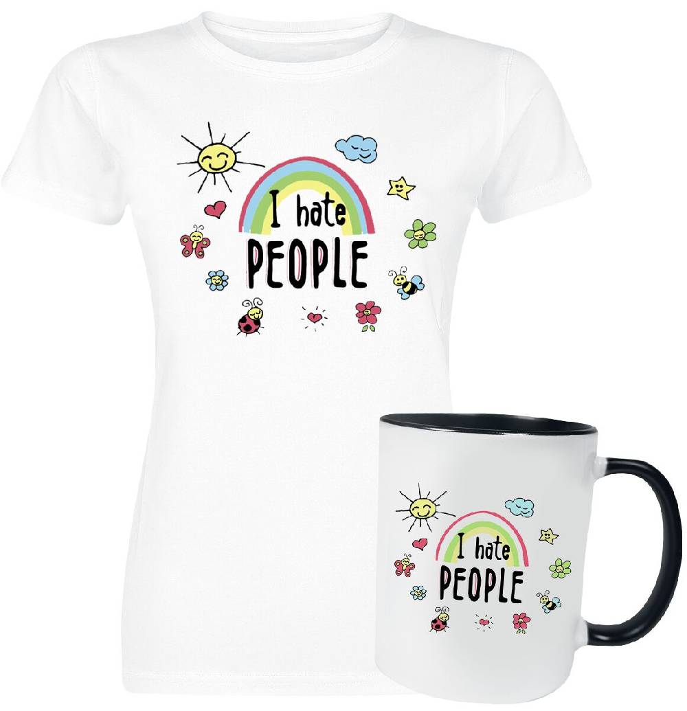 EMP "Geschenkbox - Geschenkset - I Hate People" T-Shirt weiß von Sprüche