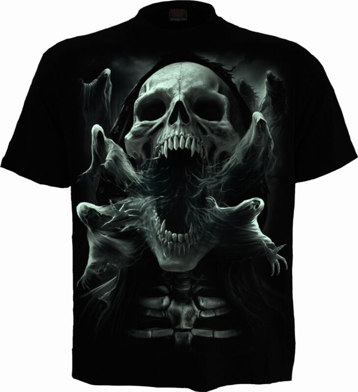 EMP "Ghost Skull - Glow In The Dark" T-Shirt Schwarz Von Spiral