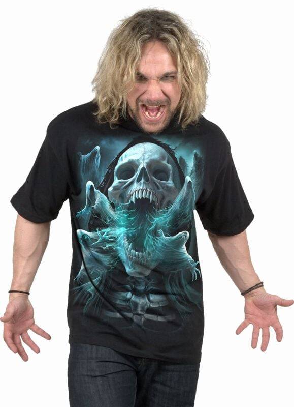 EMP "Ghost Skull - Glow In The Dark" T-Shirt Schwarz Von Spiral