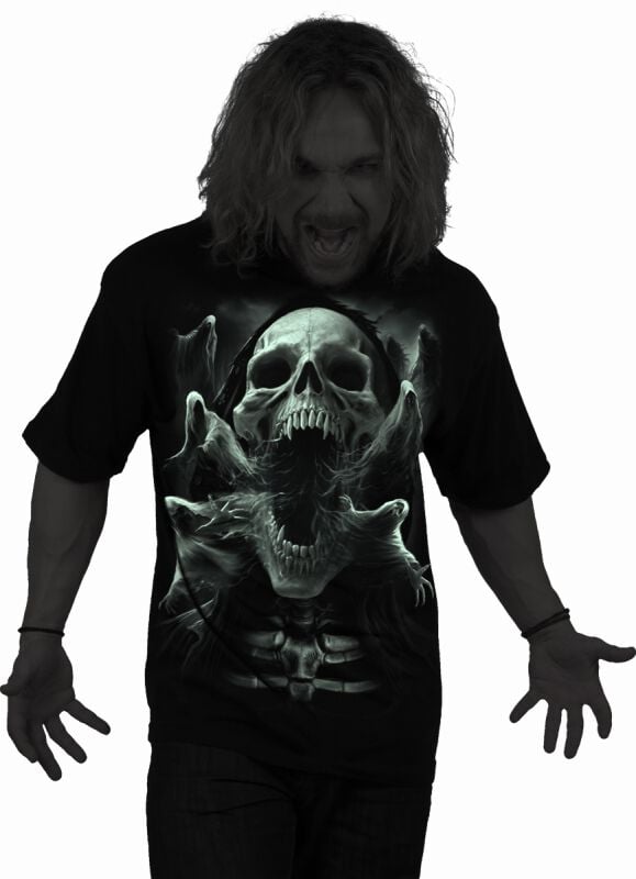 EMP "Ghost Skull - Glow In The Dark" T-Shirt Schwarz Von Spiral
