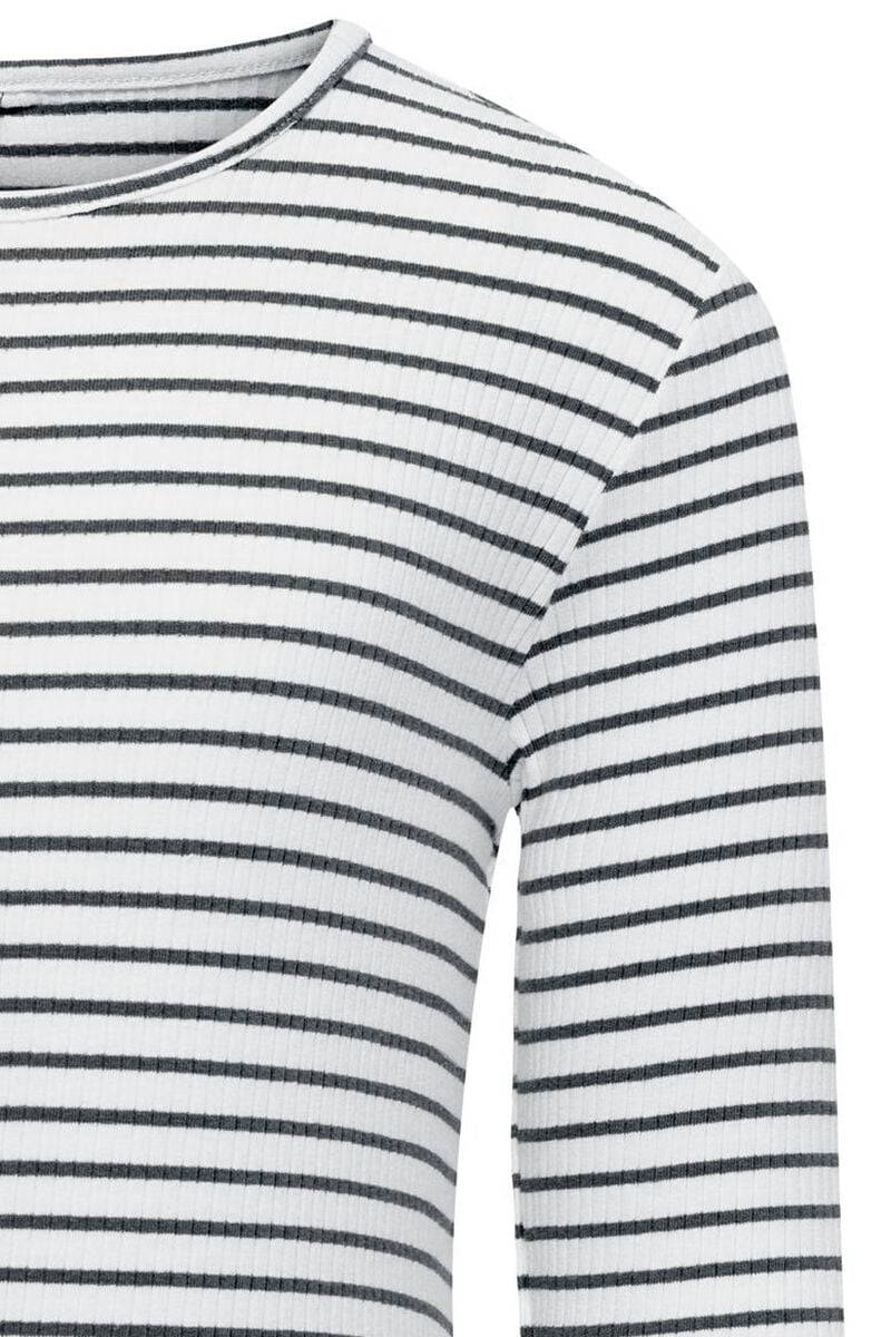 EMP "Gila LS Rib Top" Langarmshirt Weiß/blau Von Kids ONLY