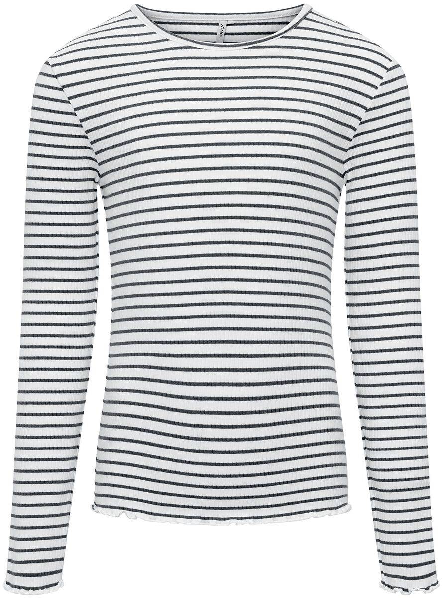 EMP "Gila LS Rib Top" Langarmshirt weiß/blau von Kids ONLY