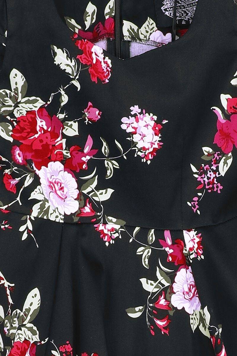 EMP "Girls Royal Ballet Tea Dress" Kleid Schwarz/multicolor Von H&R London