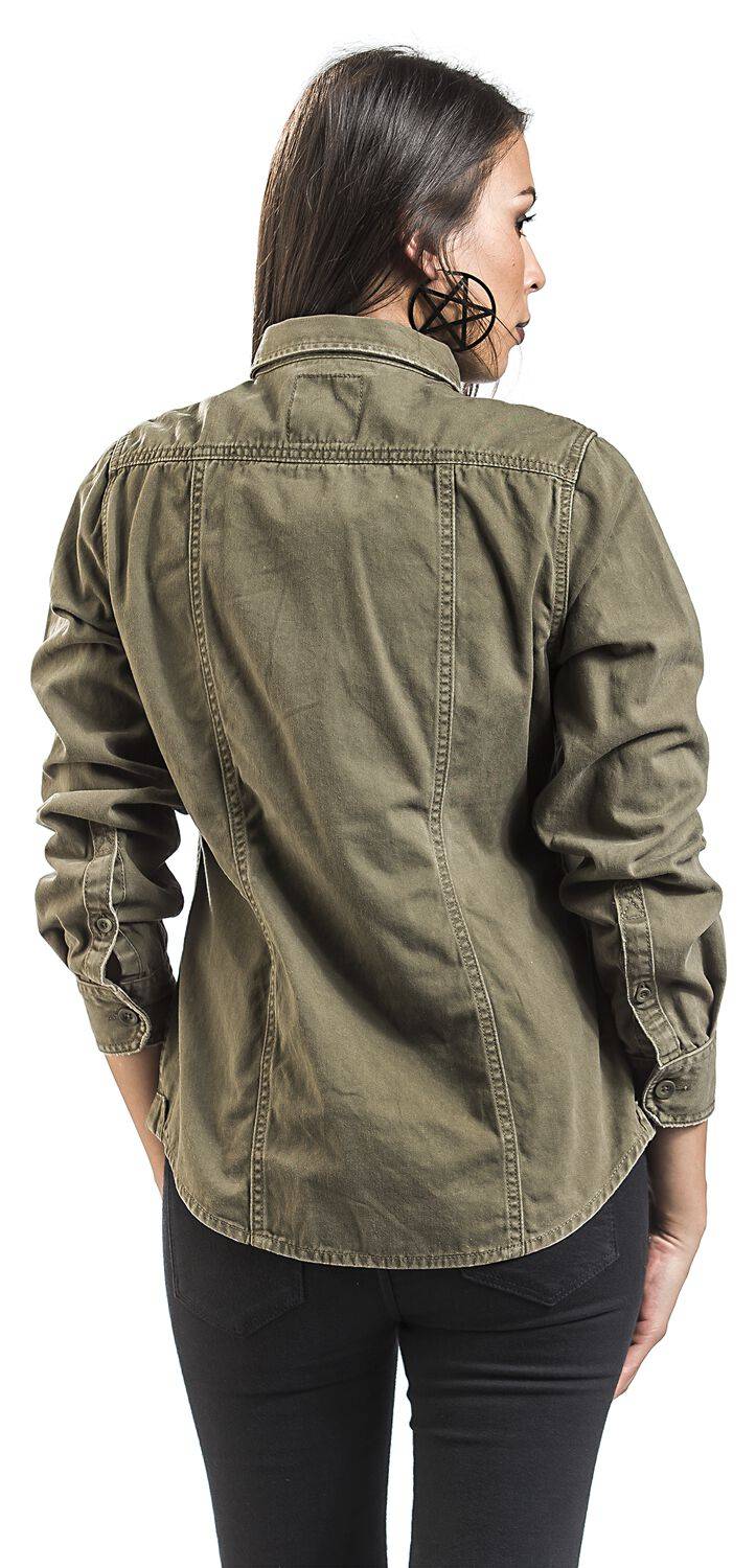 EMP "Girls Vintage Shirts Longsleeve" Langarmhemd Oliv Von Brandit