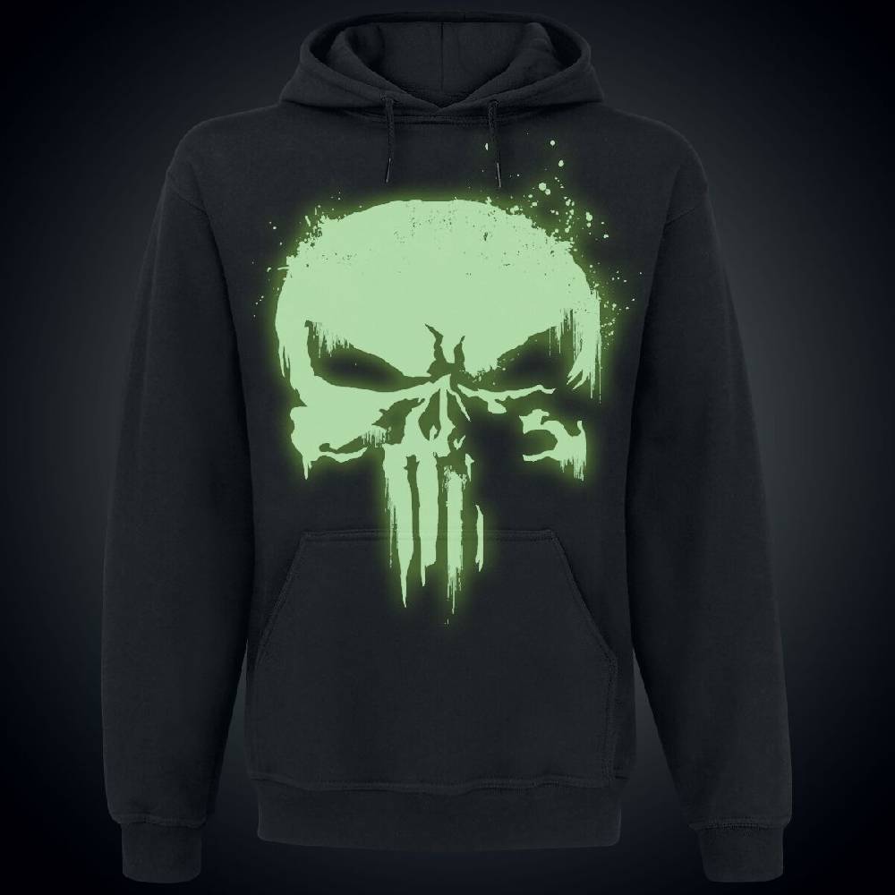 EMP "Glow In The Dark Skull" Kapuzenpullover Schwarz Von The Punisher