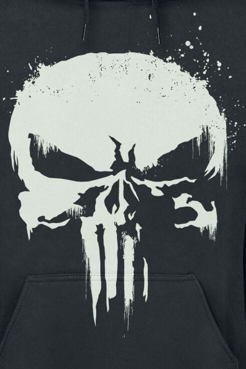 EMP "Glow In The Dark Skull" Kapuzenpullover Schwarz Von The Punisher