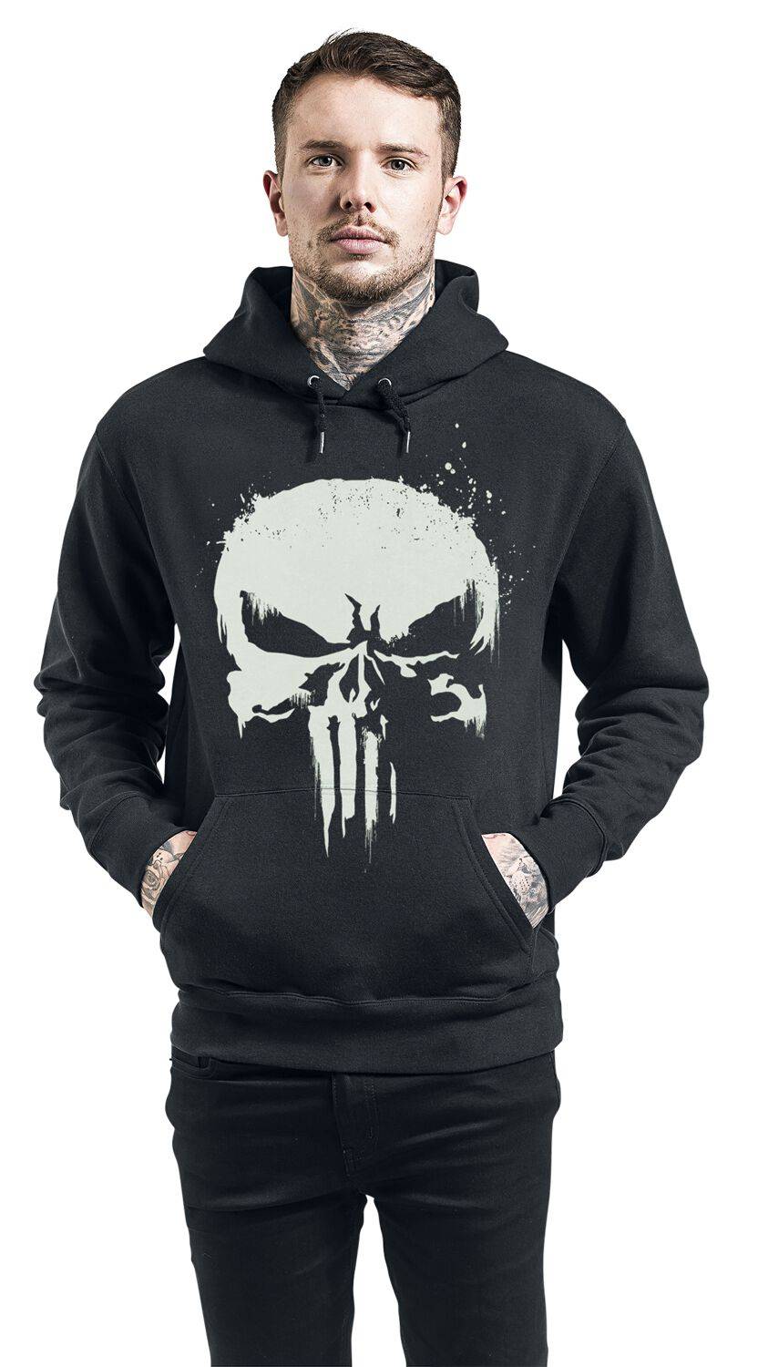EMP "Glow In The Dark Skull" Kapuzenpullover Schwarz Von The Punisher