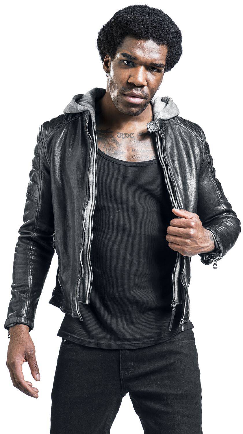 EMP "GMORMEY LARETV" Lederjacke Schwarz/grau Von Gipsy