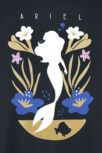 EMP "Golden Age" Langes Kleid Schwarz Von Arielle, Die Meerjungfrau