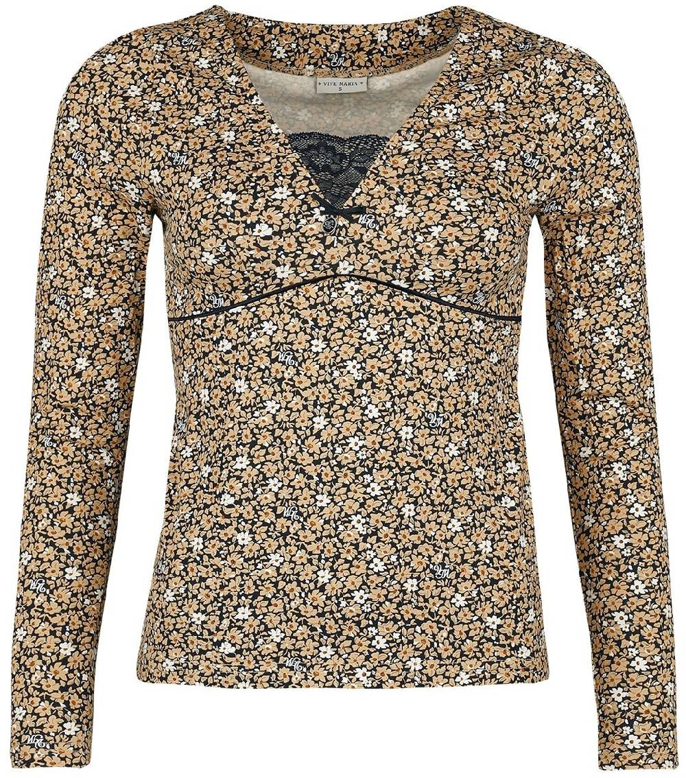 EMP "Golden Flower Shirt" Langarmshirt multicolor von Vive Maria