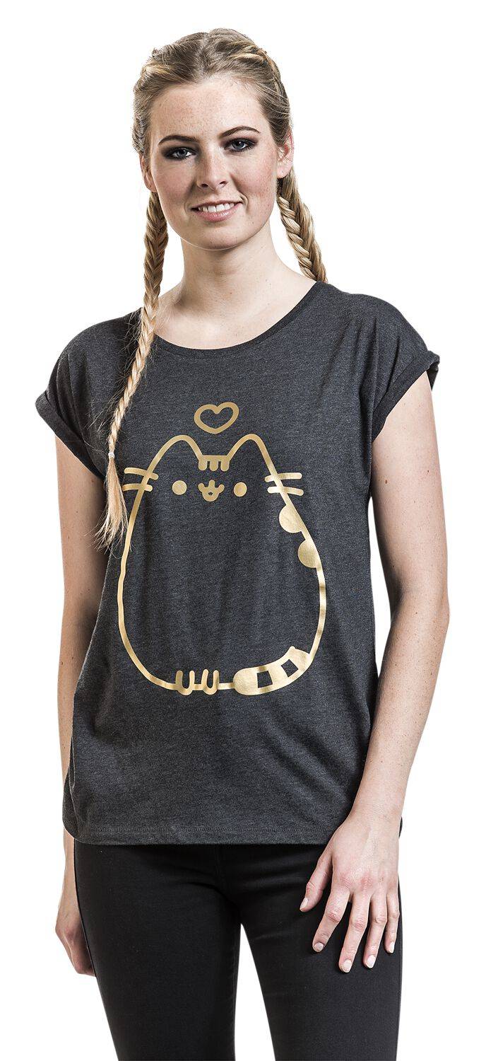 EMP "Golden Pusheen" T-Shirt Charcoal Meliert Von Pusheen