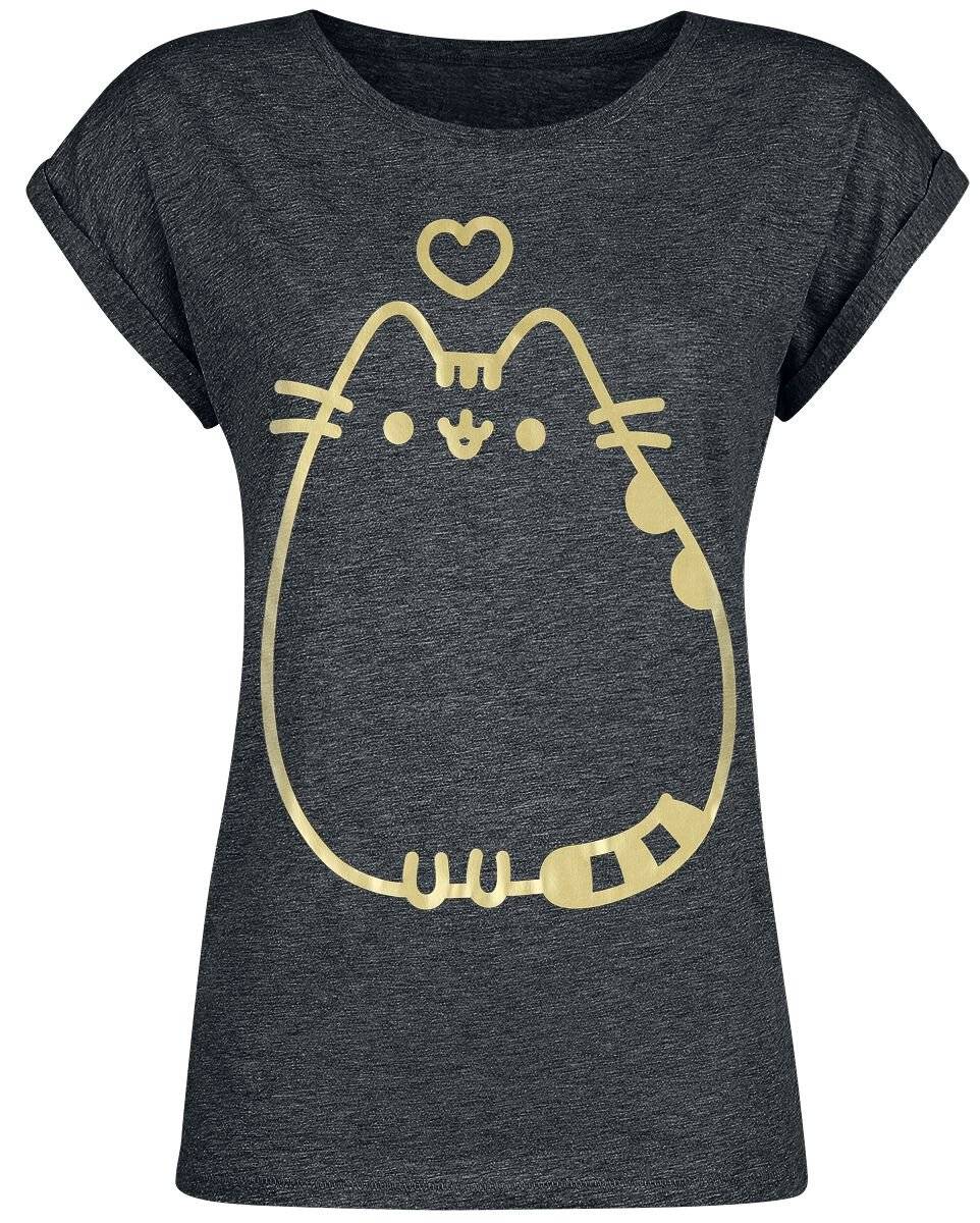 EMP "Golden Pusheen" T-Shirt charcoal meliert von Pusheen