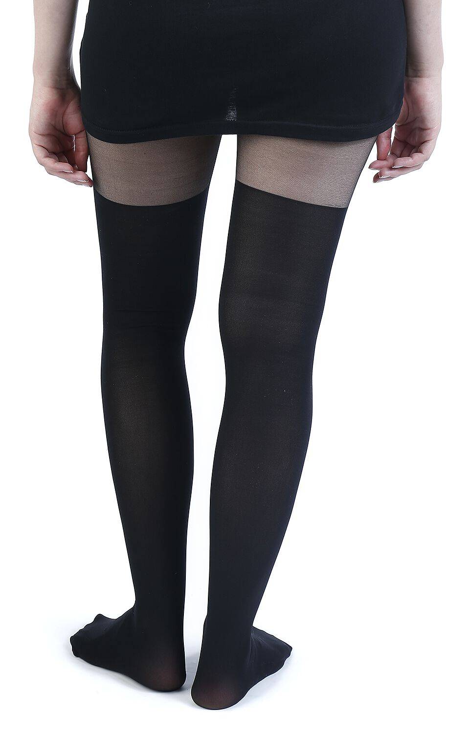 EMP "Goth Cross Suspender" Strumpfhose Schwarz Von Pamela Mann