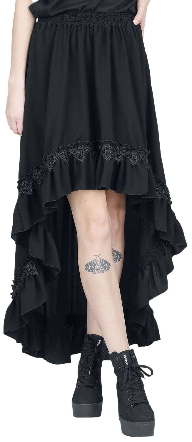 EMP "Gothic Vokuhila Rock" Mittellanger Rock Schwarz Von Sinister Gothic