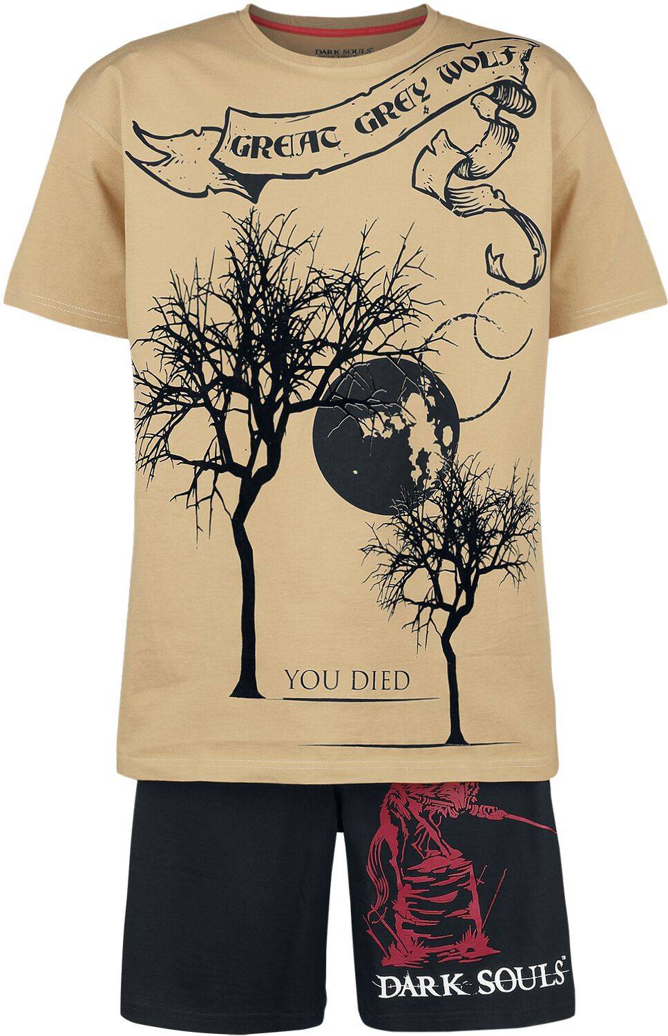 EMP "Great Grey Wolf" Schlafanzug beige/schwarz von Dark Souls