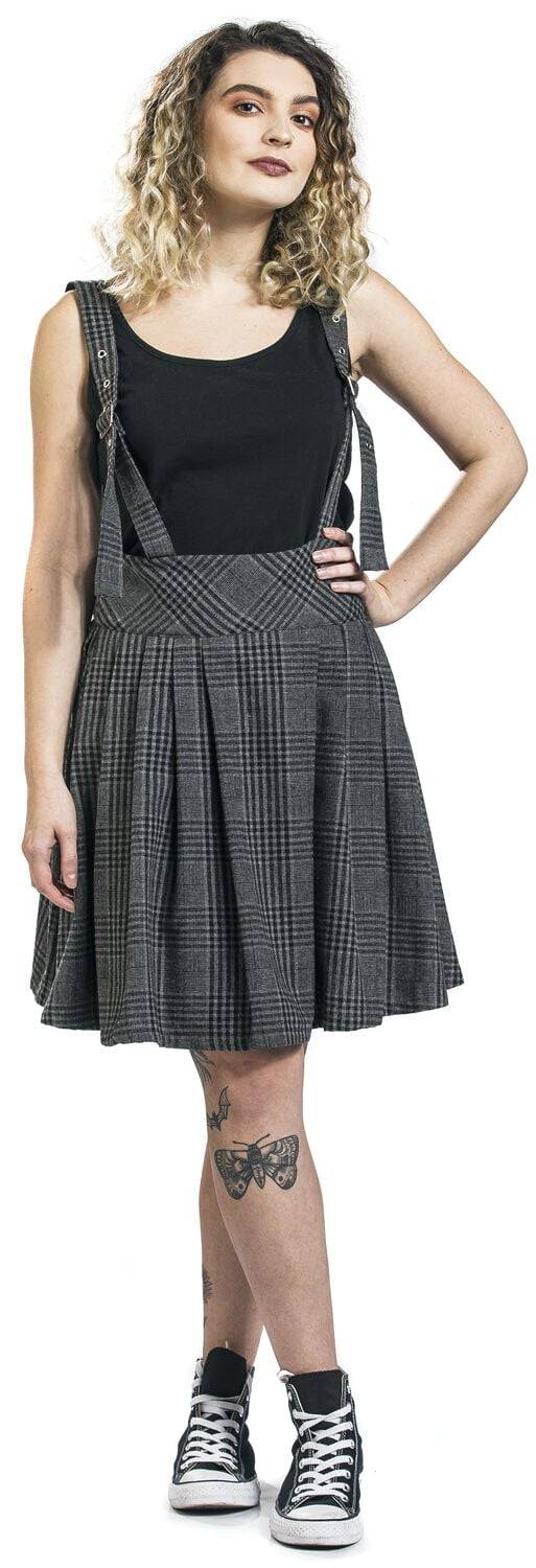 EMP "Grey Days High Waisted Skirt" Kurzer Rock Grau Von Jawbreaker