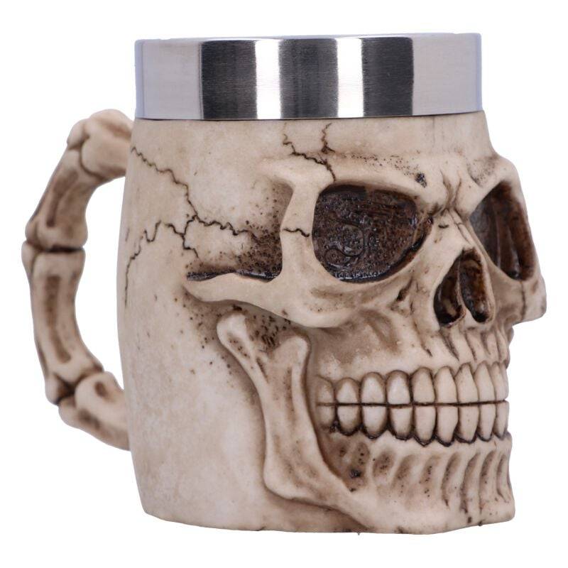 EMP "Grinning Skull Tankard" Bierkrug Altweiß Von Nemesis Now