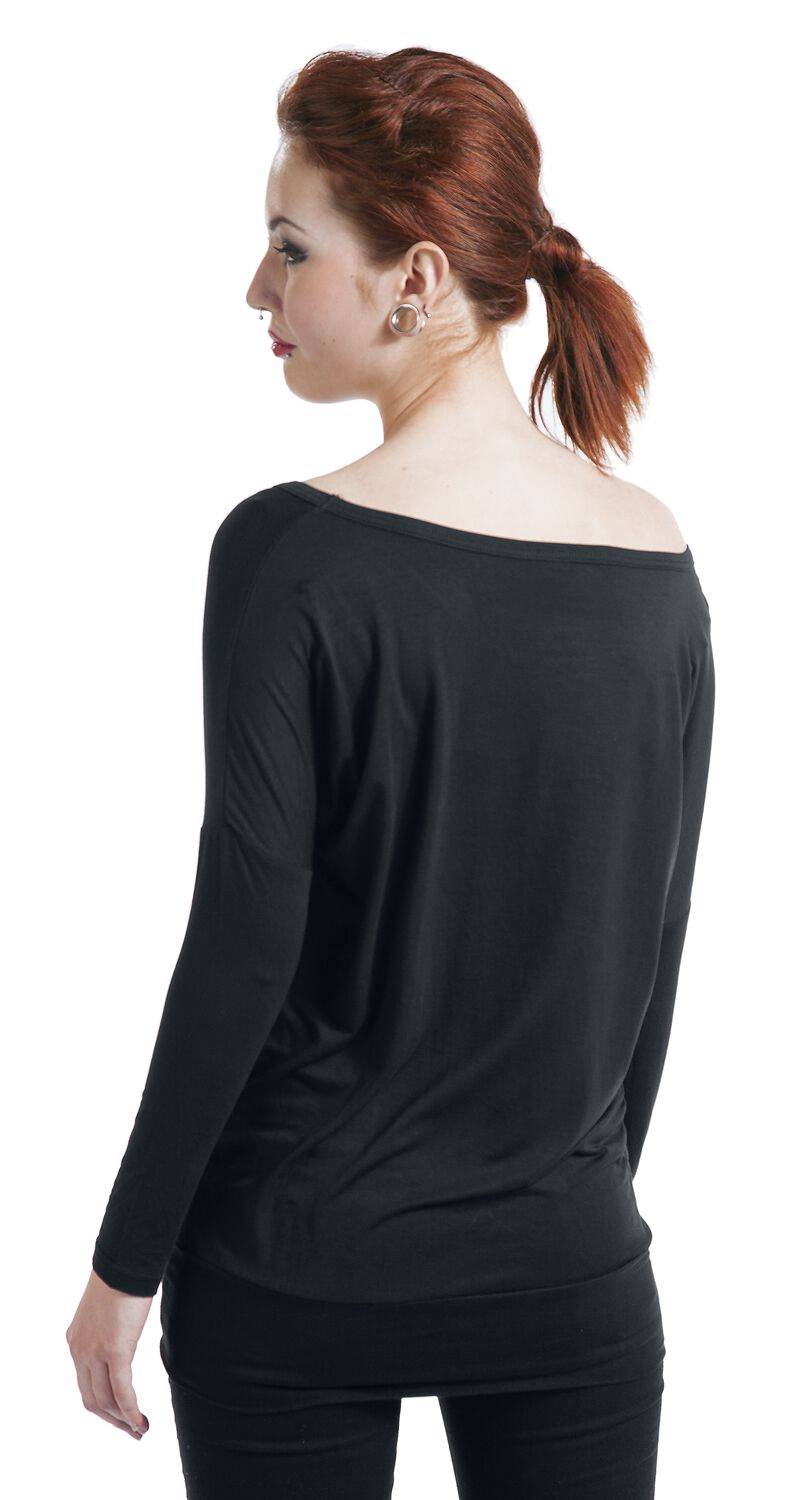 EMP "Grinsekatze - Lächeln" Langarmshirt Schwarz Von Alice Im Wunderland